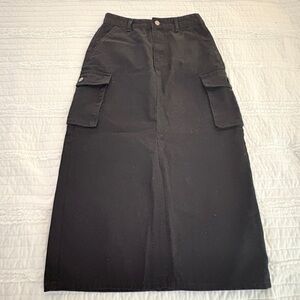Black Maxi Skirt with Pockets